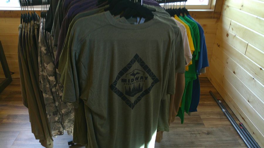 Midway General Store olive diamond logo tee