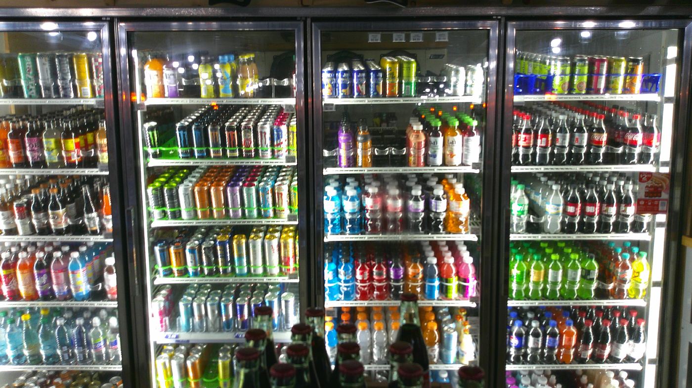 Full soda cooler doors